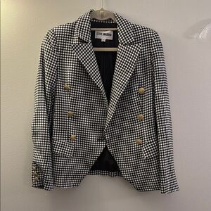 Steve Madden Houndstooth Blazer with Gold Buttons